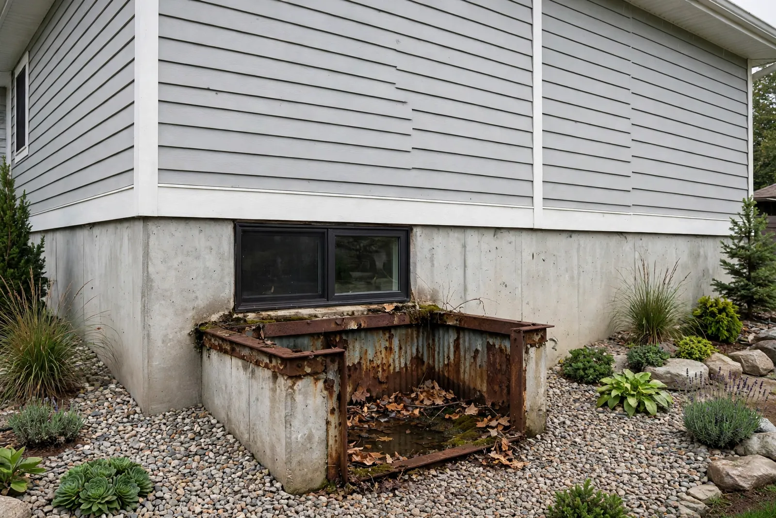 Before photo, Egress Window Well Installation in Bannister, by Waldorf Egress Window Company